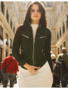 Women's Green Reindeer Leather Biker Jacket - Kelly | Leather Trend