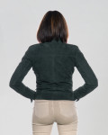 Women's Green Suede Biker Jacket - Kelly | Leather Trend