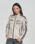 Ivory Buffed Leather Biker Jacket – Raven | Leather Trend