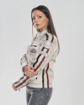 Ivory Buffed Leather Biker Jacket – Raven | Leather Trend