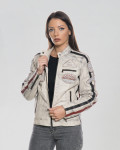 Ivory Buffed Leather Biker Jacket – Raven | Leather Trend