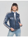 Blue Buffed Leather Biker Jacket – Raven | Leather Trend