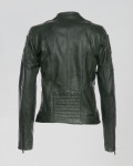 Biker in Pelle Tamponata Verde Scuro – Raven | Leather Trend