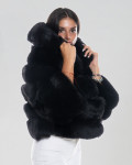 Laura - Women's Jacket in real Black Fur