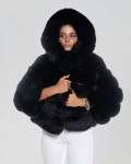 Laura - Women's Jacket in real Black Fur