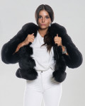 Laura - Women's Jacket in real Black Fur