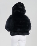 Laura - Women's Jacket in real Black Fur