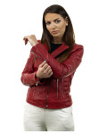 Women's leather jacket mod. Violetta in genuine red leather 100% made in Italy