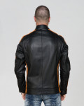 Men's Black Buffed Leather Biker Jacket – Axel | Leather Trend