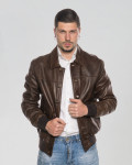 Giacca in pelle uomo mod. Bomber Testa di Moro in vera pelle 100% made in Italy
