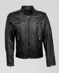 Men's leather jacket mod. biker in genuine Black leather 100% made in Italy
