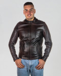 Men's Dark Brown Leather Jacket - U09 | Leather Trend