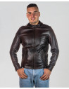 Men's Dark Brown Leather Jacket - U09 | Leather Trend