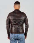 Men's Dark Brown Leather Jacket - U09 | Leather Trend