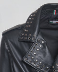 Men's Black Studded Leather Perfecto Jacket - Vasco | Leather Trend