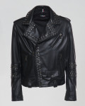 Men's Black Studded Leather Perfecto Jacket - Vasco | Leather Trend