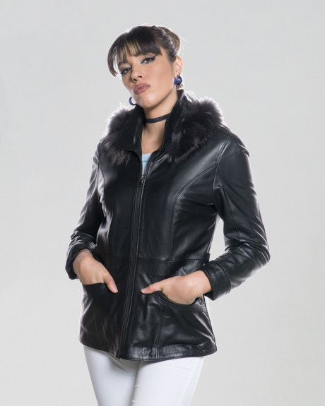 Women's Black Leather Jacket - Venezia | Leather Trend