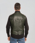 Men's Green Leather Vest - Vincent | Leather Trend