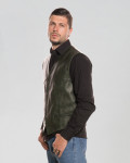 Men's Green Leather Vest - Vincent | Leather Trend