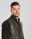 Gilet in Pelle Verde da Uomo - Vincent | Leather Trend