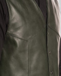 Men's Green Leather Vest - Vincent | Leather Trend