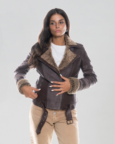Women's Shearling Perfecto Jacket - Alaska | Leather Trend 2