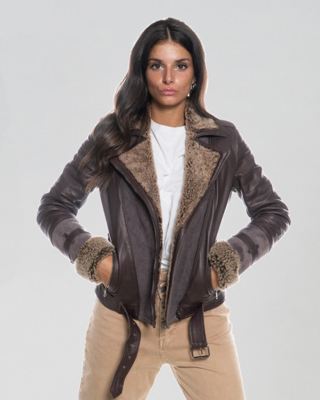 Women's Shearling Perfecto Jacket - Alaska | Leather Trend