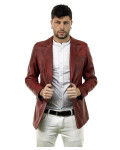 Men's Bordeaux Leather Jacket - Ettore | Leather Trend