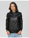 Bomber in Pelle Donna Nero - Vittoria | Leather Trend
