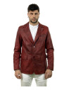Men's Bordeaux Leather Jacket - Ettore | Leather Trend