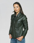 Women's Green Leather Jacket - Eva | Leather Trend