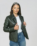 Women's Green Leather Jacket - Eva | Leather Trend