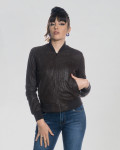 Bomber Donna in Pelle Nabuk Effetto Graffiato | Leather Trend