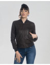 Women's Nubuck Leather Bomber with Scratched Effect | Leather Trend