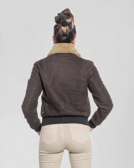 Bomber in Nabuk e Montone Donna - Livia | Leather Trend 2