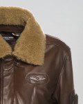 Women's Dark Brown Leather and Shearling Bomber Jacket | Leather Trend