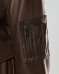 Bomber in Pelle e Montone Donna Testa di Moro - Livia | Leather Trend