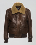 Bomber in Pelle e Montone Donna Testa di Moro - Livia | Leather Trend