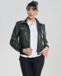 Bomber in Pelle da Donna Verde - Livia | Leather Trend