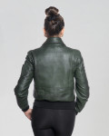 Bomber in Pelle da Donna Verde - Livia | Leather Trend