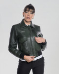 Bomber in Pelle da Donna Verde - Livia | Leather Trend