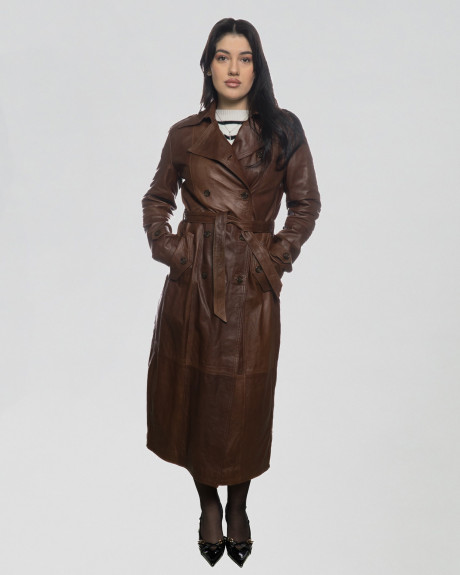 Cappotto in Pelle da Donna Cuoio - Rachel | Leather Trend