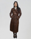 Rachel - Women’s Tan Genuine Leather Coat