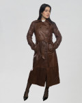 Rachel - Women’s Tan Genuine Leather Coat