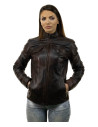 Women's Dark Brown Leather Jacket - Michelina | Leather Trend