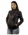 Giacca in Pelle da Donna Testa di Moro - Michelina | Leather Trend