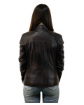 Women's Dark Brown Leather Jacket - Michelina | Leather Trend