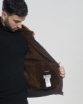 Carlo Bis – Men’s Dark Brown Shearling Bomber Jacket