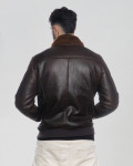 Carlo Bis – Men’s Dark Brown Shearling Bomber Jacket