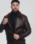 Carlo Bis – Men’s Dark Brown Shearling Bomber Jacket